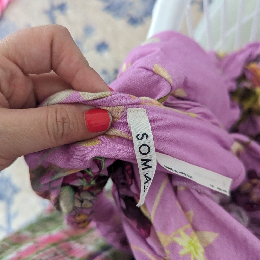 Soma Floral Lavender Maxi Dress M - Picture 9 of 9